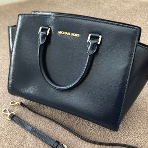 Michael Kors Large Navy Blue Epi Leather Bag